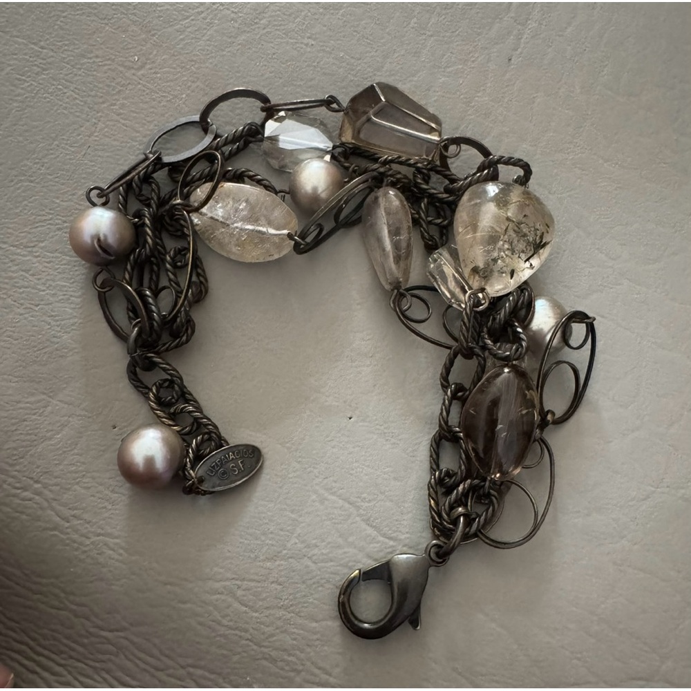 Liz Paiacios gunmetal multi-strand bracelet